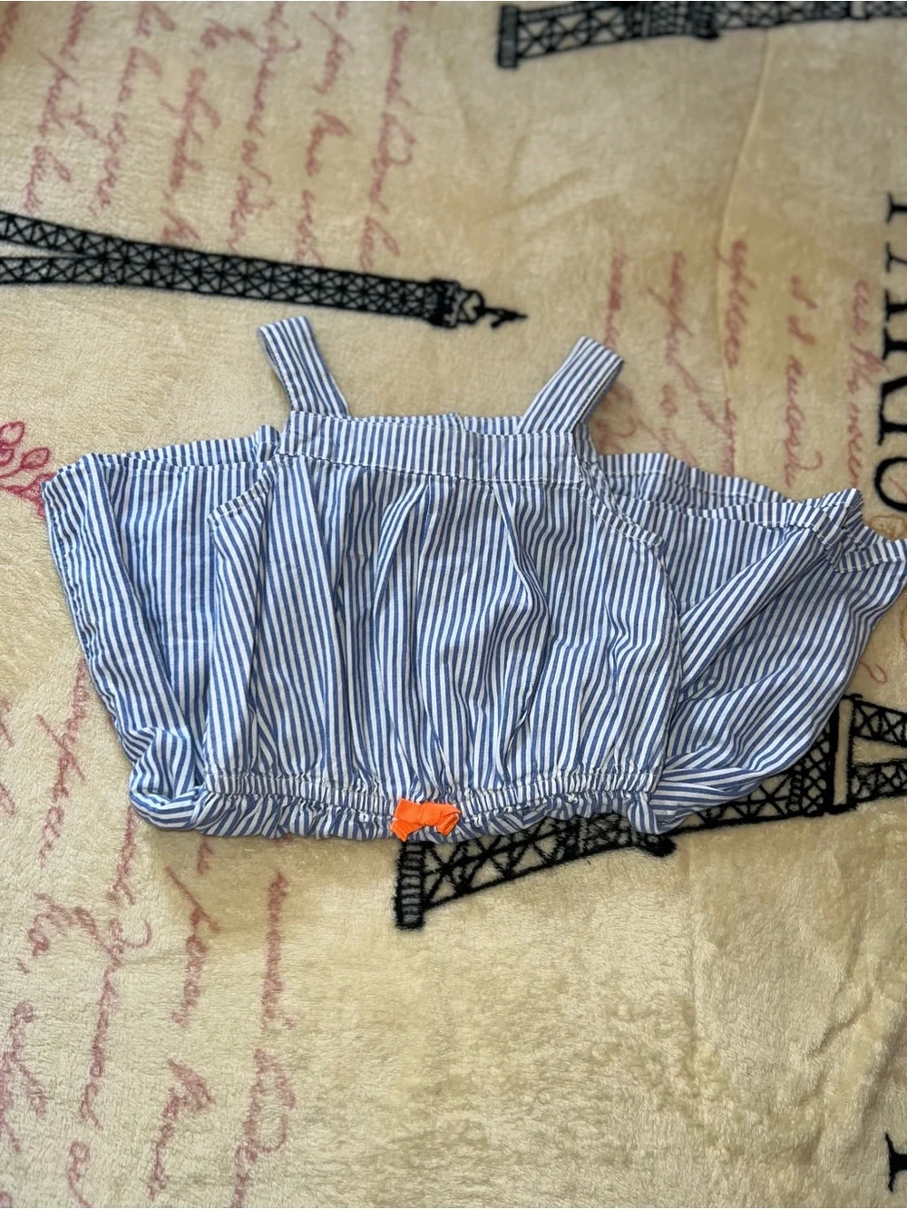 Carter's Blue and White Striped Dress with Bow Detail